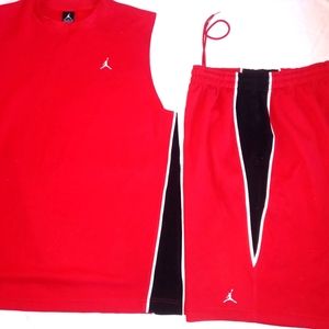 Red/Black Jordan Short Set